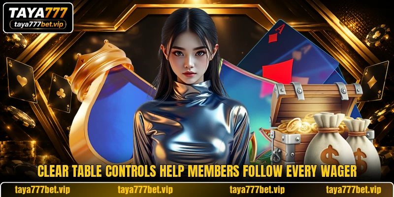 Clear table controls help members follow every wager Clear table controls help members follow every wager