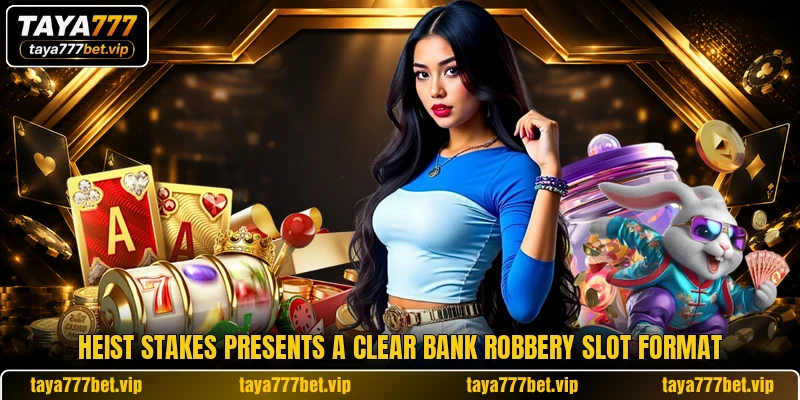 Heist Stakes presents a clear bank robbery slot format