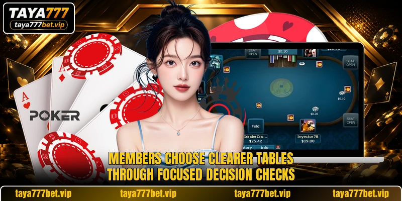 Members choose clearer tables through focused decision checks Members choose clearer tables through focused decision checks