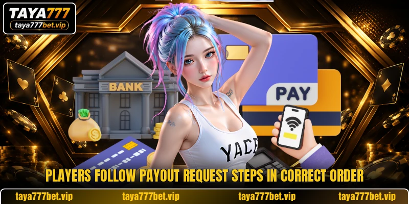 Players follow payout request steps in correct order