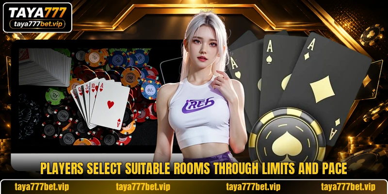 Players select suitable rooms through limits and pace
