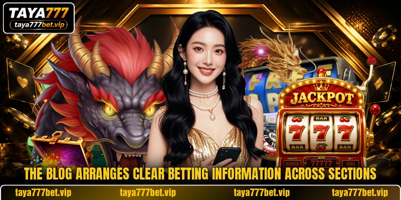 The blog arranges clear betting information across sections